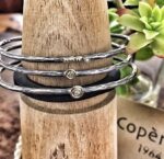 Braçalet esclava de plata, amb cercles de plata, or i diamant - Imatge 3