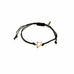 Braçalet d'or groc, mapa de Catalunya, amb fil de niló