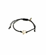 Braçalet d'or groc, mapa de Catalunya, amb fil de niló