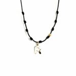 Collaret lletra R, d'or groc