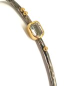 Braçalet esclava de plata, amb aiguamarina - Imatge 2