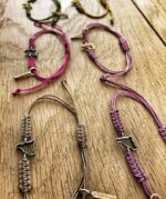 Braçalet d'or groc, mapa de Catalunya, amb fil de niló - Imatge 2