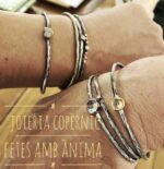 Braçalet esclava de plata amb 3 diamants - Imatge 2