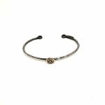 Braçalet esclava de plata, amb cercles de plata, or i diamant