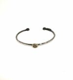 Braçalet esclava de plata, amb cercles de plata, or i diamant