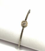 Braçalet esclava de plata, amb cercles de plata, or i diamant - Imatge 2