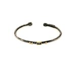 Braçalet esclava de plata, amb topazi blau Sky