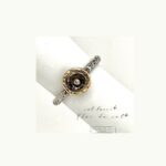 Anell de plata, amb cercles de plata, or i diamant