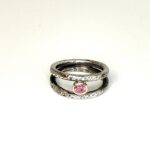 Anell plata doble safir