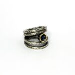 Anell quatre cèrcols plata i topazi blau - Imatge 2