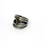 Anell quatre cèrcols plata i topazi blau - Imatge 3