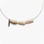 Collaret tres perles aigua dolça