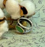 Anell doble plata aventurina - Imatge 2