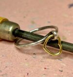 Anell plata i cor d'or groc