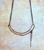 Collaret curt doble cadena plata i bronze - Imatge 3