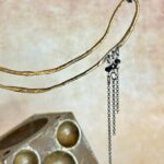 Collaret curt doble cadena plata i bronze